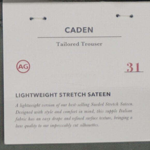 New AG Caden Lightweight Sateen Relaxed Tailored Trouser in Rooftop Garden sz 31 - Picture 10 of 16